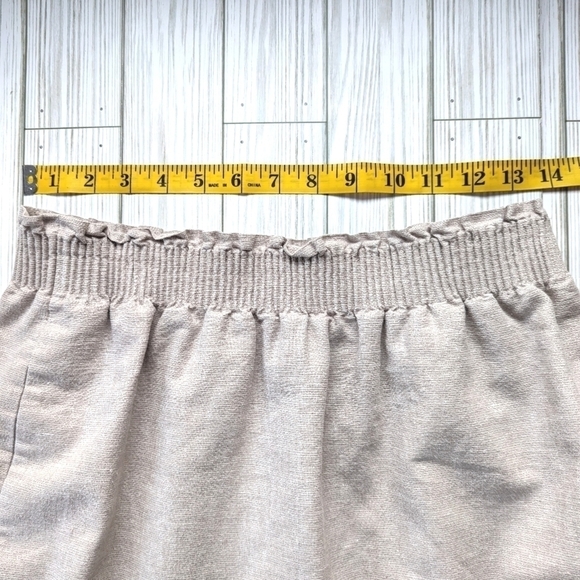 J. Crew Sparkle Linen and Cotton Blend Ruched Waist Mini Skirt in Coconut Sz 2 - Picture 8 of 11
